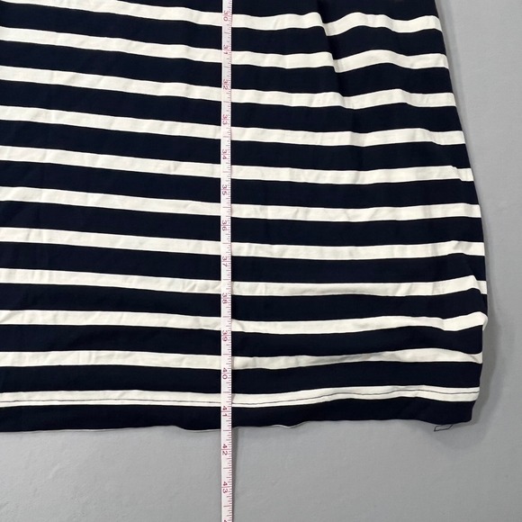 Soma WKND Navy White Striped Drawstring Waist T-Shirt Midi Dress Womens Small - Picture 5 of 6